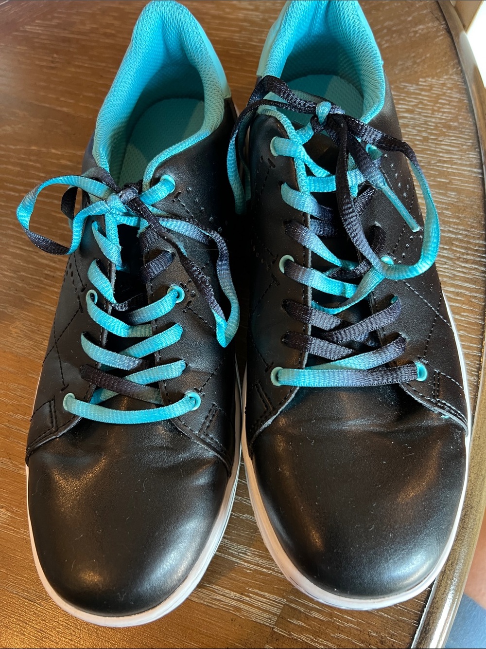 Strikeforce Women’s Black Sneakers with Teal Accents - Lightweight Casual Sho